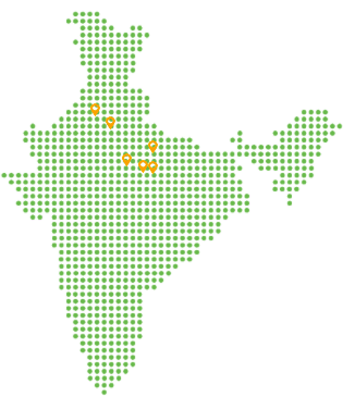 Map of Portea Medical's operational cities in India